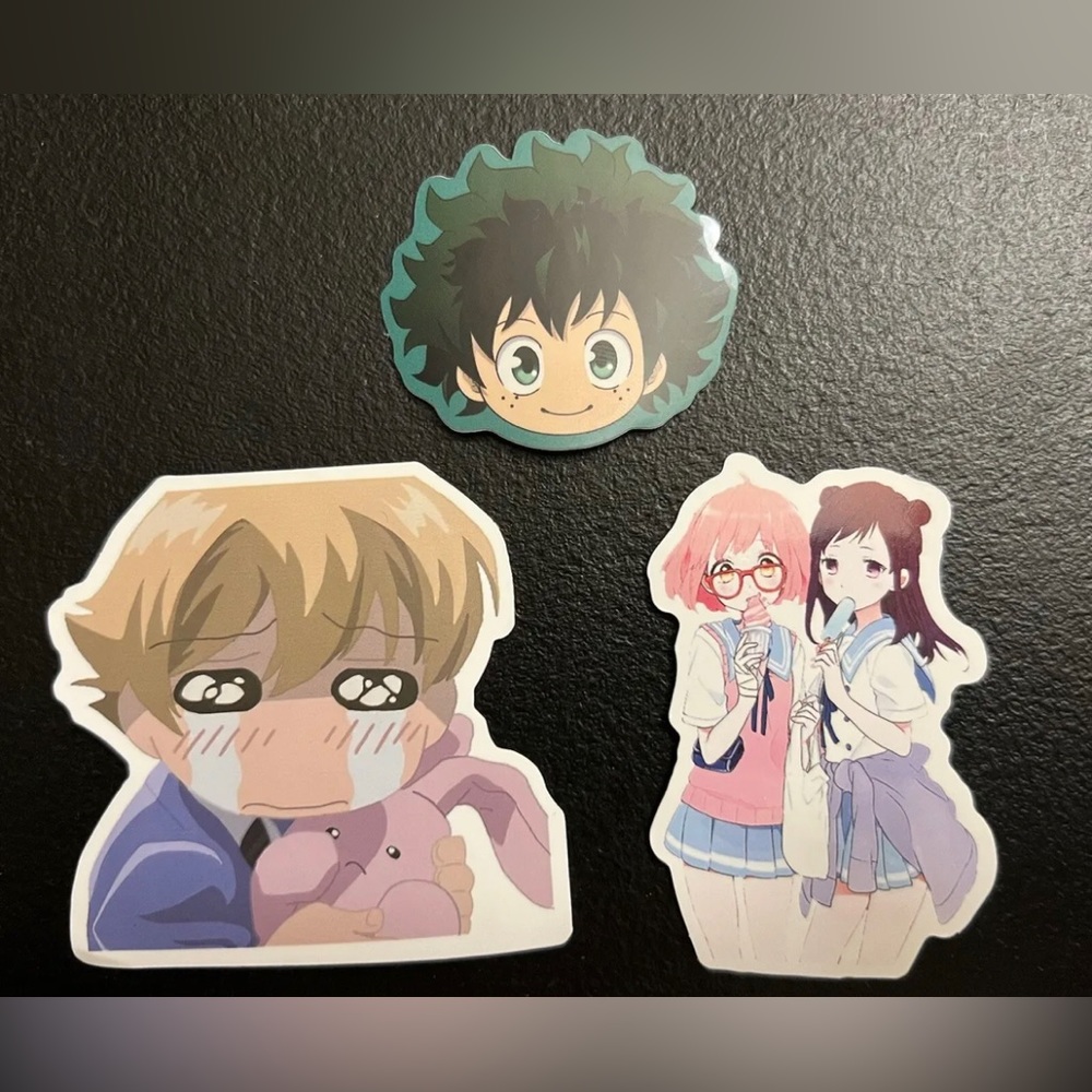 Anime Sticker Assorted Lot of 3- My Hero Academia, Ouran High School Host Etc.